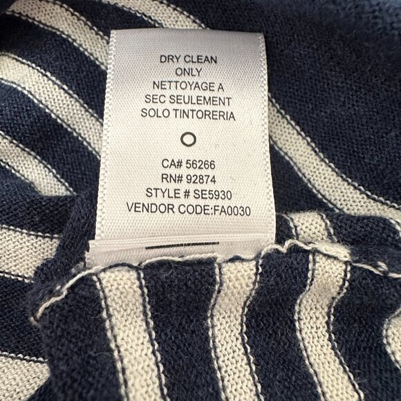 Splendid Linen Blend Lightweight Sweater Women's Size XS Navy Blue White Stripe - Picture 3 of 7